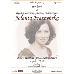 Plakat promujący spotkanie z Jolantą Fraszyńską