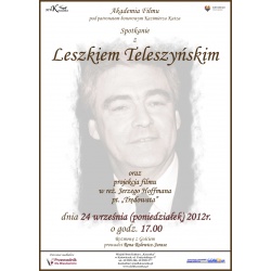 Plakat promujący Akademię Filmu z aktorem Leszkiem Teleszyńskim