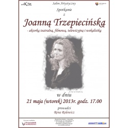 Plakat promujący spotkanie z Joanną Trzepiecińską